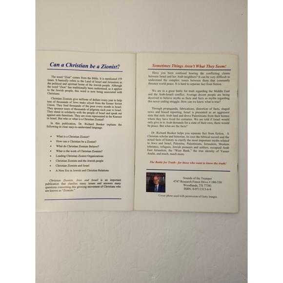 Dr. Richard Booker Bundle Of 2 Booklets The Battle For Truth Christian Zionist - Picture 2 of 10